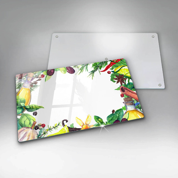 Zaščitna plošča za štedilnik Poslikana hrana