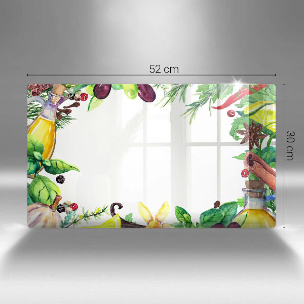 Zaščitna plošča za štedilnik Poslikana hrana