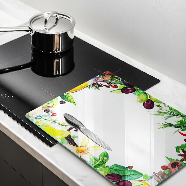 Zaščitna plošča za štedilnik Poslikana hrana