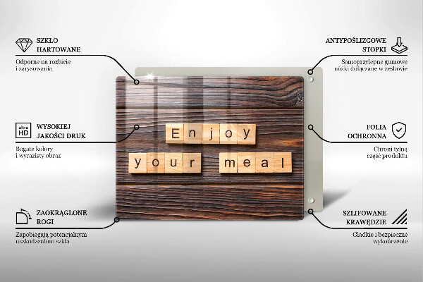 Zaščitna plošča za štedilnik Enjoy your meal