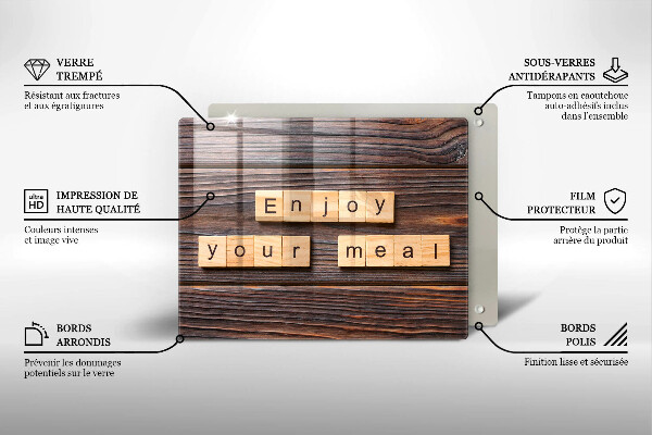 Zaščitna plošča za štedilnik Enjoy your meal