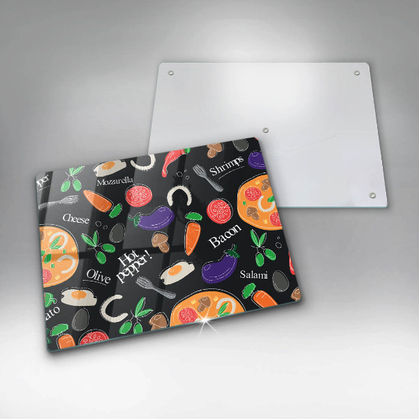 Zaščitna plošča za štedilnik Ilustracija hrane