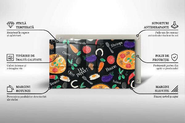 Zaščitna plošča za štedilnik Ilustracija hrane