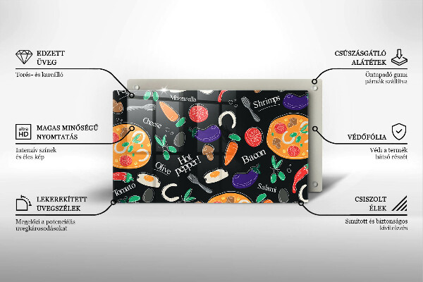 Zaščitna plošča za štedilnik Ilustracija hrane