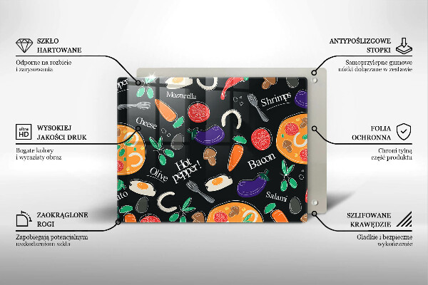 Zaščitna plošča za štedilnik Ilustracija hrane