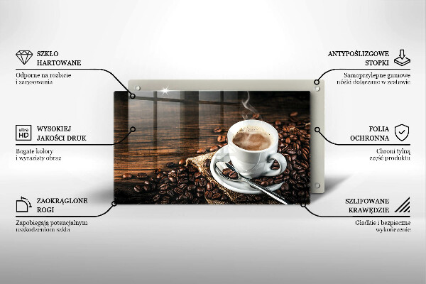 Zaščitna plošča za štedilnik Skodelica in kavna zrna