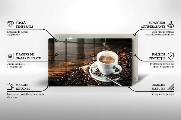 Zaščitna plošča za štedilnik Skodelica in kavna zrna