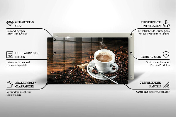 Zaščitna plošča za štedilnik Skodelica in kavna zrna