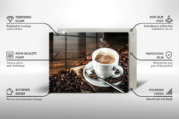 Zaščitna plošča za štedilnik Skodelica in kavna zrna