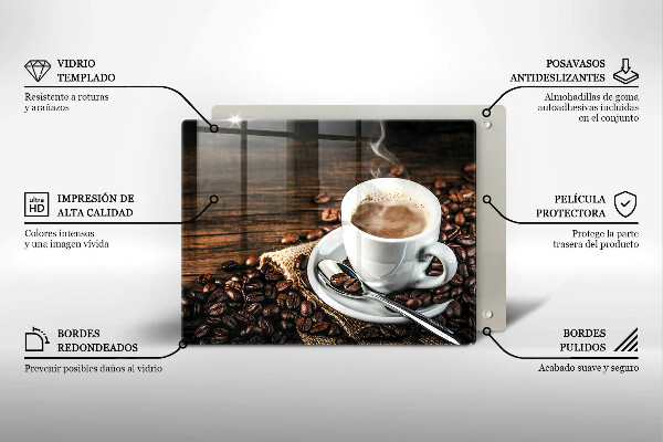 Zaščitna plošča za štedilnik Skodelica in kavna zrna