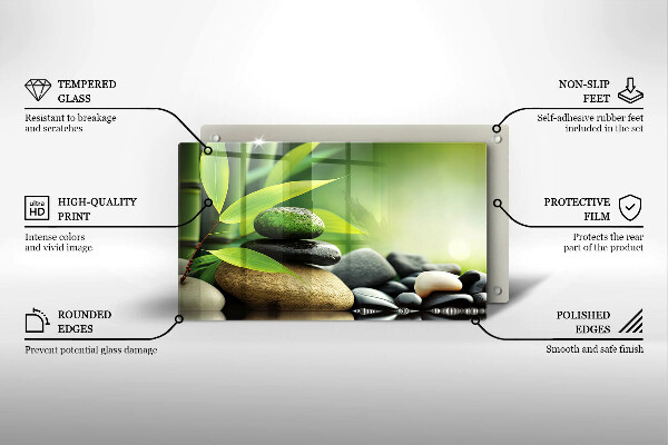 Zaščitna plošča za štedilnik Zen bambusovi kamni