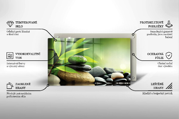 Zaščitna plošča za štedilnik Zen bambusovi kamni