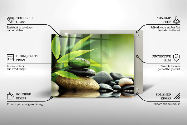 Zaščitna plošča za štedilnik Zen bambusovi kamni