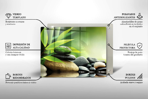 Zaščitna plošča za štedilnik Zen bambusovi kamni