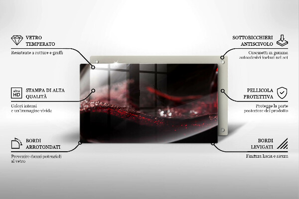 Zaščitna plošča za štedilnik Rdeče vino v kozarcu