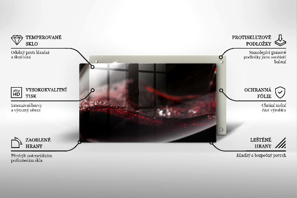 Zaščitna plošča za štedilnik Rdeče vino v kozarcu