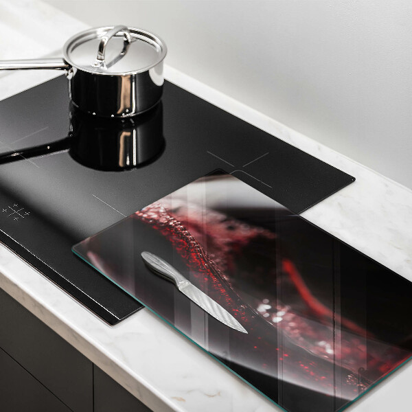 Zaščitna plošča za štedilnik Rdeče vino v kozarcu