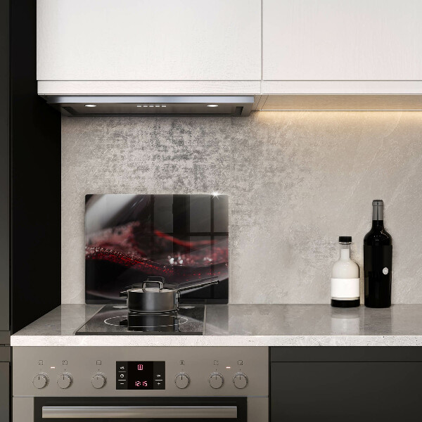 Zaščitna plošča za štedilnik Rdeče vino v kozarcu