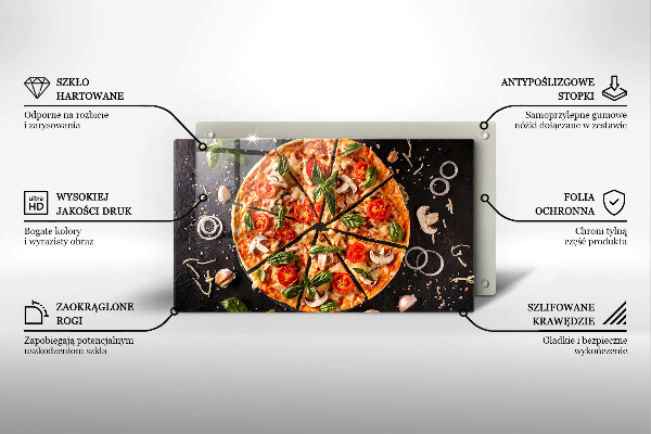 Zaščitna plošča za štedilnik Pica z gobami