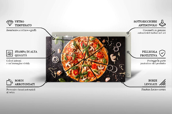 Zaščitna plošča za štedilnik Pica z gobami
