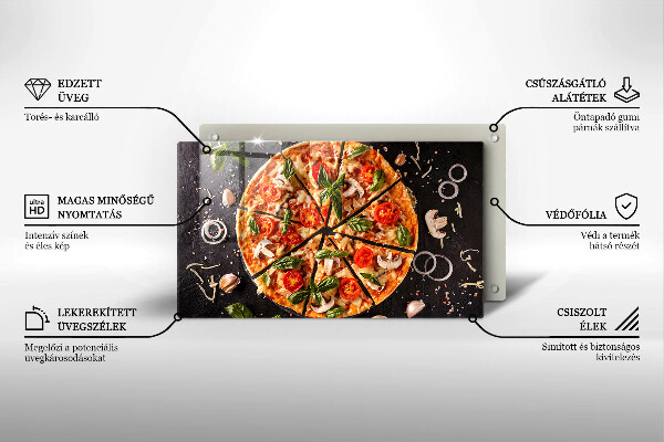 Zaščitna plošča za štedilnik Pica z gobami