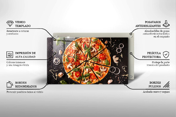 Zaščitna plošča za štedilnik Pica z gobami