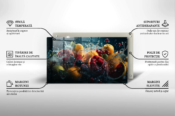 Zaščitna plošča za štedilnik Sadje v vodi