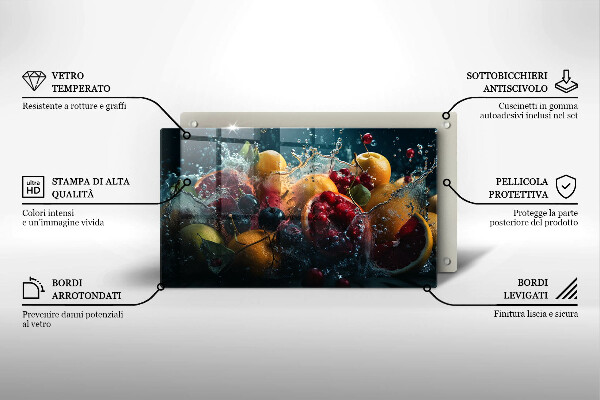 Zaščitna plošča za štedilnik Sadje v vodi