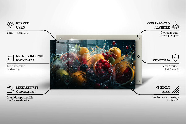 Zaščitna plošča za štedilnik Sadje v vodi