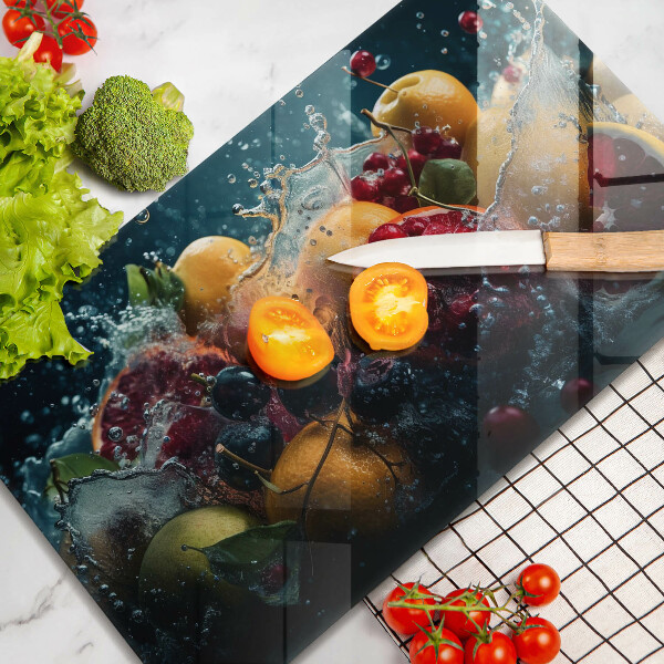 Zaščitna plošča za štedilnik Sadje v vodi