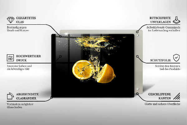 Zaščitna plošča za štedilnik Sočni sadeži limone