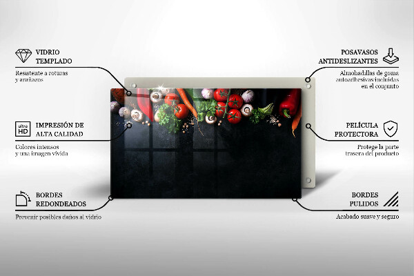Zaščitna plošča za štedilnik Pisana zelenjava