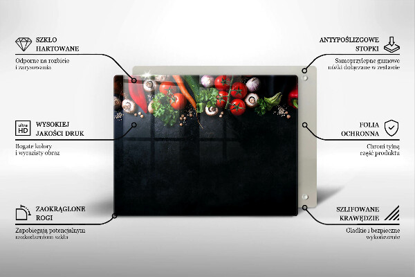 Zaščitna plošča za štedilnik Pisana zelenjava