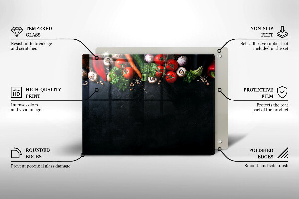 Zaščitna plošča za štedilnik Pisana zelenjava