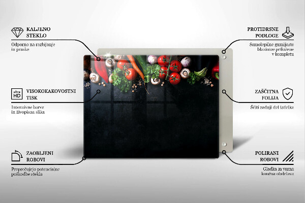 Zaščitna plošča za štedilnik Pisana zelenjava
