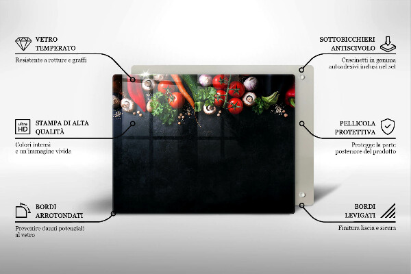 Zaščitna plošča za štedilnik Pisana zelenjava