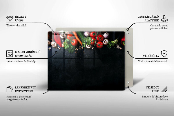 Zaščitna plošča za štedilnik Pisana zelenjava