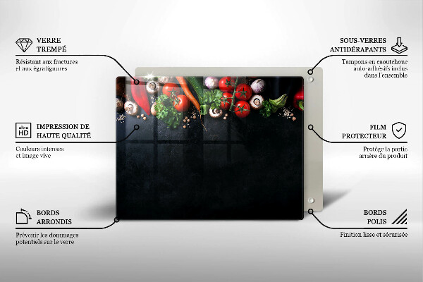 Zaščitna plošča za štedilnik Pisana zelenjava