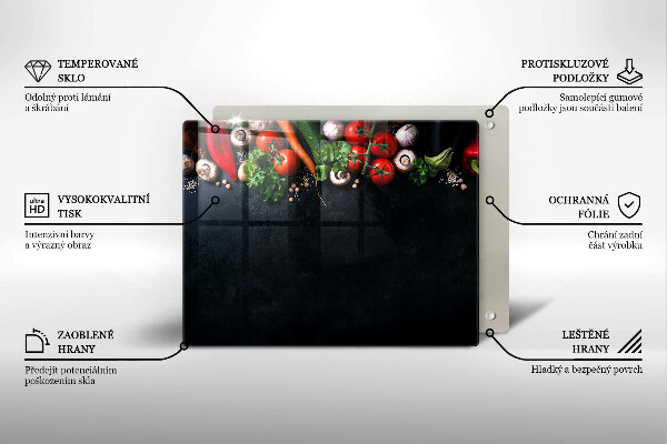 Zaščitna plošča za štedilnik Pisana zelenjava