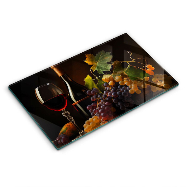 Zaščitna plošča za štedilnik Kozarec vina in grozdje