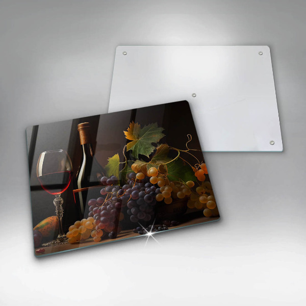 Zaščitna plošča za štedilnik Kozarec vina in grozdje