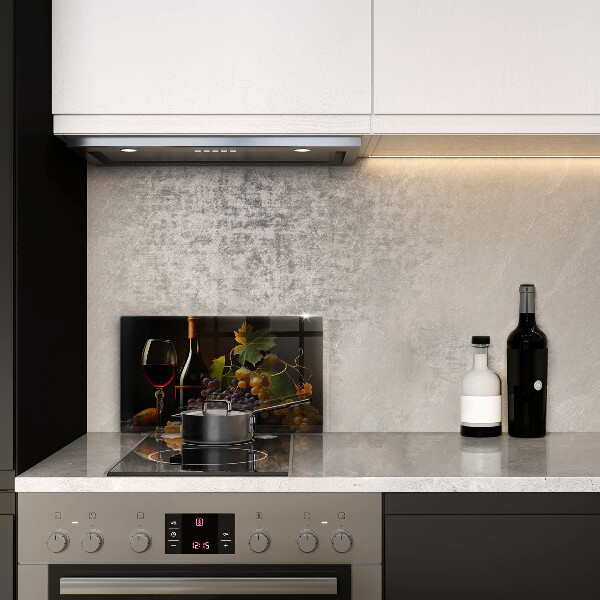 Zaščitna plošča za štedilnik Kozarec vina in grozdje