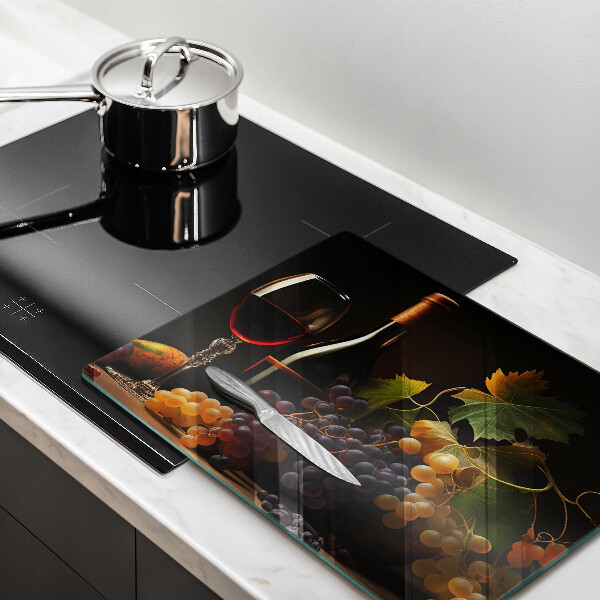 Zaščitna plošča za štedilnik Kozarec vina in grozdje