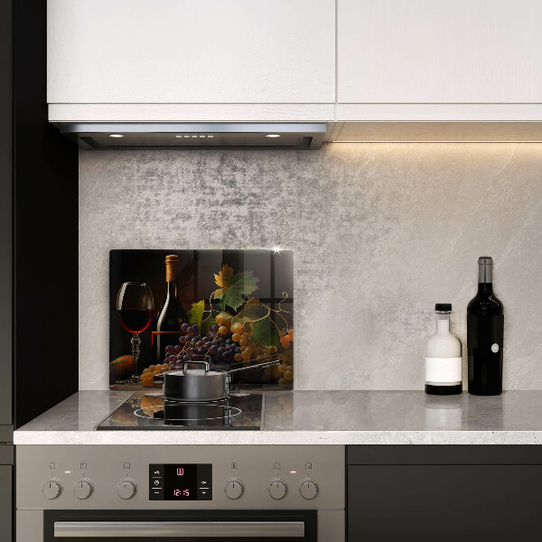 Zaščitna plošča za štedilnik Kozarec vina in grozdje