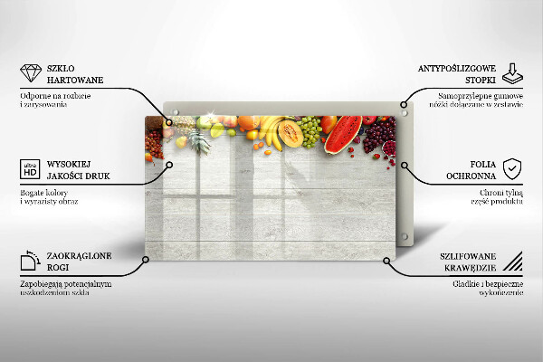 Zaščitna plošča za štedilnik Sadje na deskah