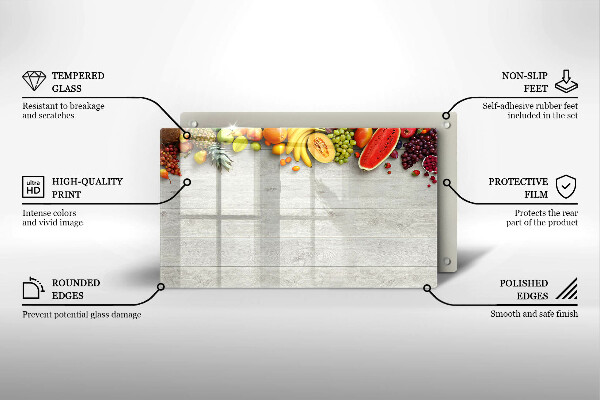 Zaščitna plošča za štedilnik Sadje na deskah