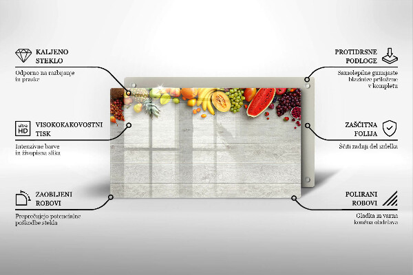 Zaščitna plošča za štedilnik Sadje na deskah