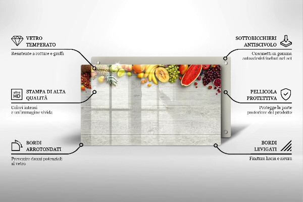 Zaščitna plošča za štedilnik Sadje na deskah