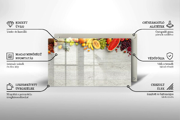 Zaščitna plošča za štedilnik Sadje na deskah