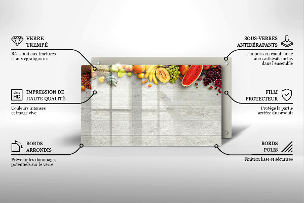 Zaščitna plošča za štedilnik Sadje na deskah